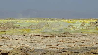 Mineral deposits in the Danakil.
